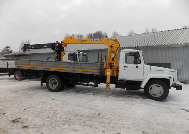 Газ 3309 "Газон" борт 5 метров с кму soosan 334